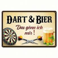 German Retro DART  BIER Metal Wall Sign x Inch HeavyDuty Aluminum Bar Sign for Man Cave Garage Game Room Pub Outdoor 20x30cm（7.8x11.8inch） black