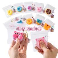 Fun Mochi Squishy Stress Toys Food Squishy Taba Squeeze Soft Anti-Stress Toy Stress Ball Pendant Key Chain Blind Bag Gift pink