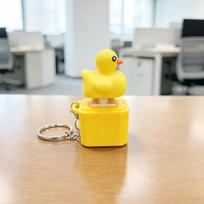 Seagull Mine Sound Button Keychain Luminous Keyboard Clicker Stress Relief Keycap Toy Anti Stress Electronic Funny Fidget Gifts yellow
