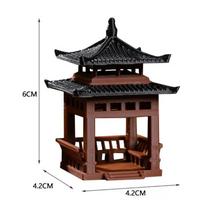 3Cm 4Cm Mini Pagoda Statue Miniature Pagoda Bonsai Gazebo Micro Landscape Hexagonal Pavilion Figurine Tiny Pavilion Ornament M black