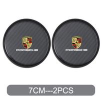 2 vnt. Automobilio logotipas Anglies pluošto Neslystantys Triukšmą slopinantys Puodelio padėkliukai Porsche Cayenne Panamera Macan 911 718 Taycan Cayman Raktų pakabukas black