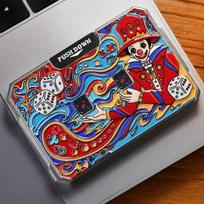 Mechanical Card Dice Edc Fidget Spinner Party Wine Table Games  Metal Haptic Slider Choice Difficult Decision Decompression Toy blue