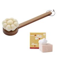 Kumano Brush Body Flower Body Washing Bear Goat Made in Japan Brush, Shape, Long, Brush, Brush, Bath, Back, Hair, Soap, beige