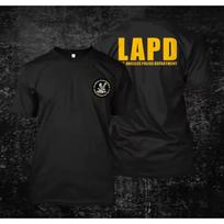 LAPD Los Angeles Police - Custom-made Men's Front and Back T-shirt Casual Daily Short-sleeved Shirt for Both Men and Women 130 black