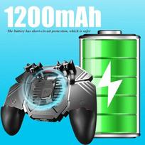 MEMO AK77 6 Fingers Game Trigger Phone Cooler Fan Game Controller L1 R1 Shooter Triggers Fire Joystick Game Pad for IOS Android 5 AK77-1200mAh Standard white
