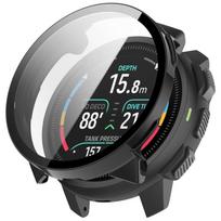 Tempered Glass Film Integrated PC Watch Protective Case For Suunto Nautic S, Lightweight Easy Install Anti-Scratch Watch Cover For Suunto Nautic S juoda