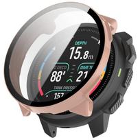 Tempered Glass Film Integrated PC Watch Protective Case For Suunto Nautic S, Lightweight Easy Install Anti-Scratch Watch Cover For Suunto Nautic S rožinė