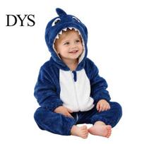 Šiltas Helovino kostiumas vaikams Kūdikio gyvūno kombinezonas Berniukams Mergaitėms, Minkštas flanelinio vilnos kombinezonas su gobtuvu Jaukūs kūdikio pižamos Kalėdinė šventė 80 Shark blue