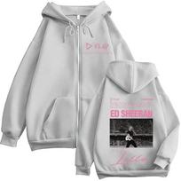 Rapper Ed Sheeran Play World Tour New Album Zipper Hoody Unisex Y2K Casual Oversized Coats Jacket Hoodie Fashion Streetwear 2XL white