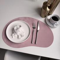 Naujas Anakardžio formos odinis padėkliukas Stalo padėkliukas iš dirbtinio aksomo Nordic Vandeniui atsparus Daugkartinis Vakarienės stalo padėkliukas (Pink,44x30cm) rožinė