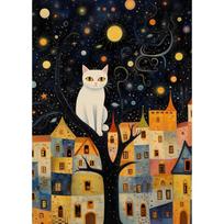 Gėlių Sodo Kaimo Naktinis Medis Gustavas Klimtas Parodos Plakatas Drobės Tapybos Spaudinys Sienai Svetainei Namų Dekoras Cuadros 70X100CM No Framed black