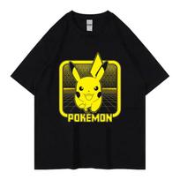 Pokemon Anime Pikachu Printed Tshirt Mens and Womens Tshirt Mens Tops Harajuku Y2K Tshirt 2026 Summer New Tee Streetwear 4XL yellow