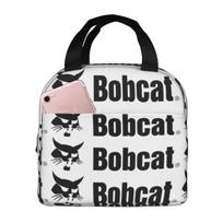 Bobcat Logo Insulated Lunch Bag for Women Children Portable Food Boxes Thermal Lunch Box Tote One Size white