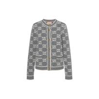 GUCCI Gg vilnos boucle žakardo megztinis 'Pilka/Dramblio kaulo' 713300-XKCNA-1130 M pilka