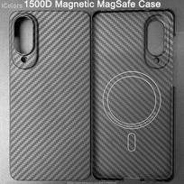 Magnetic Case for Samsung Galaxy S25 Edge Carbon Fiber Aramid Fiber Case MagSafe Cover Ultra-Thin Lightweight Case-less Feel Galaxy S25 Edge gray