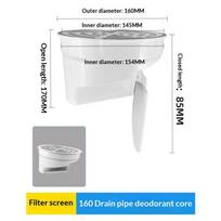Anti Odor Stopper Floor Drain One Way Valve Shower Drainer Drain Strainer Seal Cover Sewer Install Kitchen Bathroom Accessories 160inner plug Cover white
