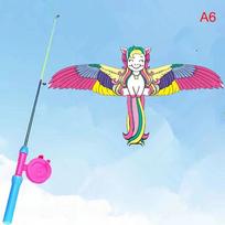 30*20cm Animacinis vaikų aitvaras Mini plastikiniai žaislai Aitvaras + 50cm Rankinio stabdžio meškerė Lauko linksmi sportiniai žaislai Aitvarai vaikams Dovanos white