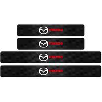 4PC Car Door Sill Pedal Carbon Fiber Protective Film Anti-scratch And Waterproof Sticker For Mazda 2 3 6 CX-5 CX-3 CX-7 Axela MS For Mazda juoda