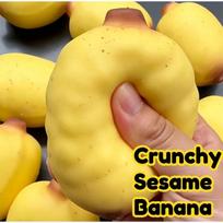 Crunchy Sesame Banana Squishy Stress Ball Fidget Toy Crispy Squishy Squeeze Ball Handmade Round Blocks Filled Asmr For Adult brown