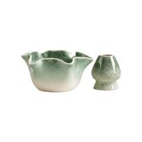 Japoniško stiliaus matcha dubenėlių rinkinys Gėlių formos matcha ruošimo rinkinys Matcha arbatos rinkinys Gėrimų parduotuvė Gradation green 2pcs