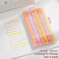 Xiaomi 6/12 Colors Highlighters Cute Pastel Pens Bible Pens Soft Tip Aesthetics Markers Kawaii Stationary for Students School Supplies beige