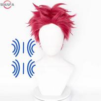 Anime Akaza Cosplay Perukas Trumpas Raudonas Perukas Karščiui Atsparus Sintetinis Anime Perukas + Peruko Dangtelis red