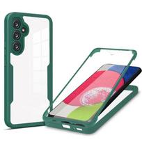 360° Case for Samsung Galaxy A55 5G A35 A54 A34 Full Cover Silicone Case for Samsung A53 A14 A33 A52S A15 A13 Transparent Cover A55 5G žalia