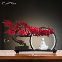 Simulation fake tree bonsai home living room Chinese sand table hotel porch landscaping decoration green plant ornaments gray