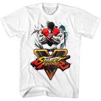 Street Fighter - Mens Streetfighta T-Shirt L balta