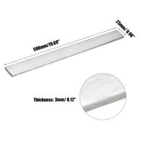 1 vnt. 304 nerūdijančio plieno plokščia juosta, ilgis 500 mm, šlifuotos apdailos juostelės lakštas „pasidaryk pats“ amatams 3x25x500mm white