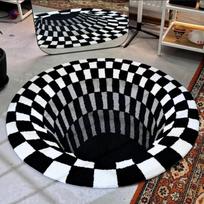 3D kilimas Apvalus kilimas Kilimas su dideliu plyšiu Kilimai su giliais plyšiais Iliuzinis kilimas Didžiulio plyšio kilimas Optinės iliuzijos kilimas Vandens kilimas 3D išvaizdos plyšiniai kilimai 60cmx60cm gray