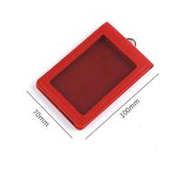 Dual-Card Foldable Badge Holder with Retractable Lanyard for Employees and Students brown