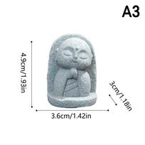 Budos statulos Mielas mažasis Džizo Budos skulptūros figūrėlės sodo papuošalai Japonijos Budos Ksitigarbha akvariumo bonsai A3 gray