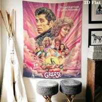 Grease Movie Wall Tapestry Aesthetic Wall Hanging Printed Fabric Blanket Decorative Tapestries for Bedroom Living Room Home Decor 150cm x 200cm