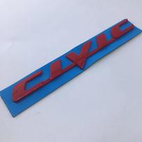 1PCS 3D ABS Honda Civic Car Letter d46 Logo BT Sticker Tail Bumper Badge Auto Rear Trunk Emblem High-Quality Accessory raudona