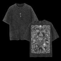 Anime Attack On Titan Levi Ackerman Printed Tee Men Women Washed Cotton T-shirts Short Sleeve Vintage T Shirt Harajuku Tshirt XL black