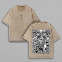Anime Attack On Titan Levi Ackerman Printed Tee Men Women Washed Cotton T-shirts Short Sleeve Vintage T Shirt Harajuku Tshirt 2XL gray