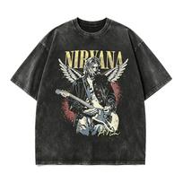 Nirvana Kurt Angel Wing Retro 90s Rock Dydelis Unisex Gerbėjo Marškinėliai XXXL black
