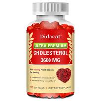 Didacat Plant Sterols Capsules, Red Yeast Rice, Bergamot, Omega-3, Garlic, Green Tea, 120 Caps 120 Capsules red