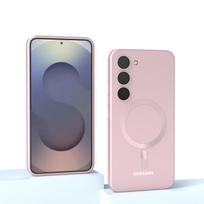 Skirta Samsung Galaxy magnetinis dėklas S25 FE S25 S24 S23 S22 S21 S20 FE S25 Plus S25 Ultra Magnetinis Skystas Silikonas Atsparus Smūgiams Telefonas rožinė