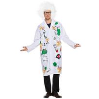 Vaikų pašėlusio mokslininko kostiumas ir mokslo eksperimentų rinkinys Helovinui ir mokyklos pasirodymams Adult One Size white
