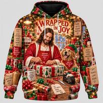 Funny Jesus Christmas Hoodie 3D Graphic Surfing BBQ DJ Snowman Gift Holiday Pullover Winter Streetwear Party Gift 6XL brown