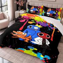Rainbow Friends 3Pcs Bedding Set Duvet Cover With Two Pillowcases For Bedroom Home Decoration 140cmx200cm