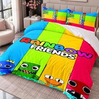 Rainbow Friends 3Pcs Bedding Set Duvet Cover With Two Pillowcases For Bedroom Home Decoration 135cmx200cm
