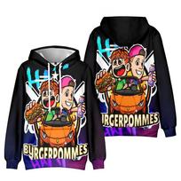 8 spalvos Nauja Mada Burgeris Pommes ICrimax Spausdinti Drabužiai Streetwear Moterys Vyrai Gobtuvai Megztiniai Madingas Gobtuvinis Ilgomis Rankovėmis Megztinis Viršutiniai Drabužiai XXS violetinė