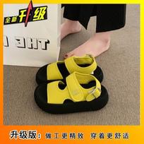 Fashion Versatile Velcro platform sandals for women 2025 summer new super hot summer beach shoes to increase height sandals for women 40 yellow