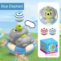 Electric Floating Ball for Kids Elephant Frog Blow Ball Auto Obstacle Avoidance Interactive Musical Toy with LED Light Gifts mėlyna