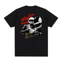 Daft Punk Vintage Tshirt Homme Graphic Y2k Hip Hop Harajuku Streetwear Cotton Men T shirt New Tee Tshirt Womens Tops M black