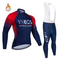 Ineos Grenadier Pro Team Tricuta Dviračių Vyriškas 2022 Vyrų Dviračių Drabužiai Geliniai Drabužiai Striukė Bib Džersis Rinkinys Žieminis Vilnos Kostiumas L blue