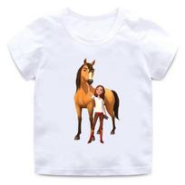 Laimingas Mustangas Dvasinis Arklys Animacinis Vaikams Juokingi Vasariniai Marškinėliai Vyrams Moterims Suaugusiems Vaikams Berniukas Mergaitė Vaikams Tėvų ir Vaikų Medvilniniai Marškinėliai 100 white